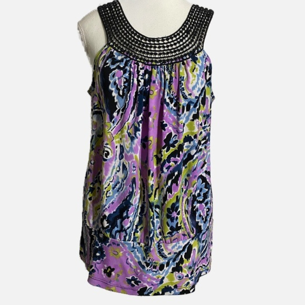 B Wear Byer California Purple Paisley Print tank top